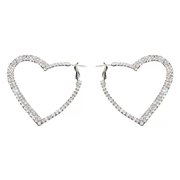 925 Sterling Silver Heart Earrings - Picture 3 of 4